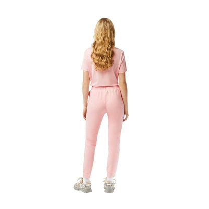 Pink - Back - Lacoste Womens-Ladies Polycotton Joggers