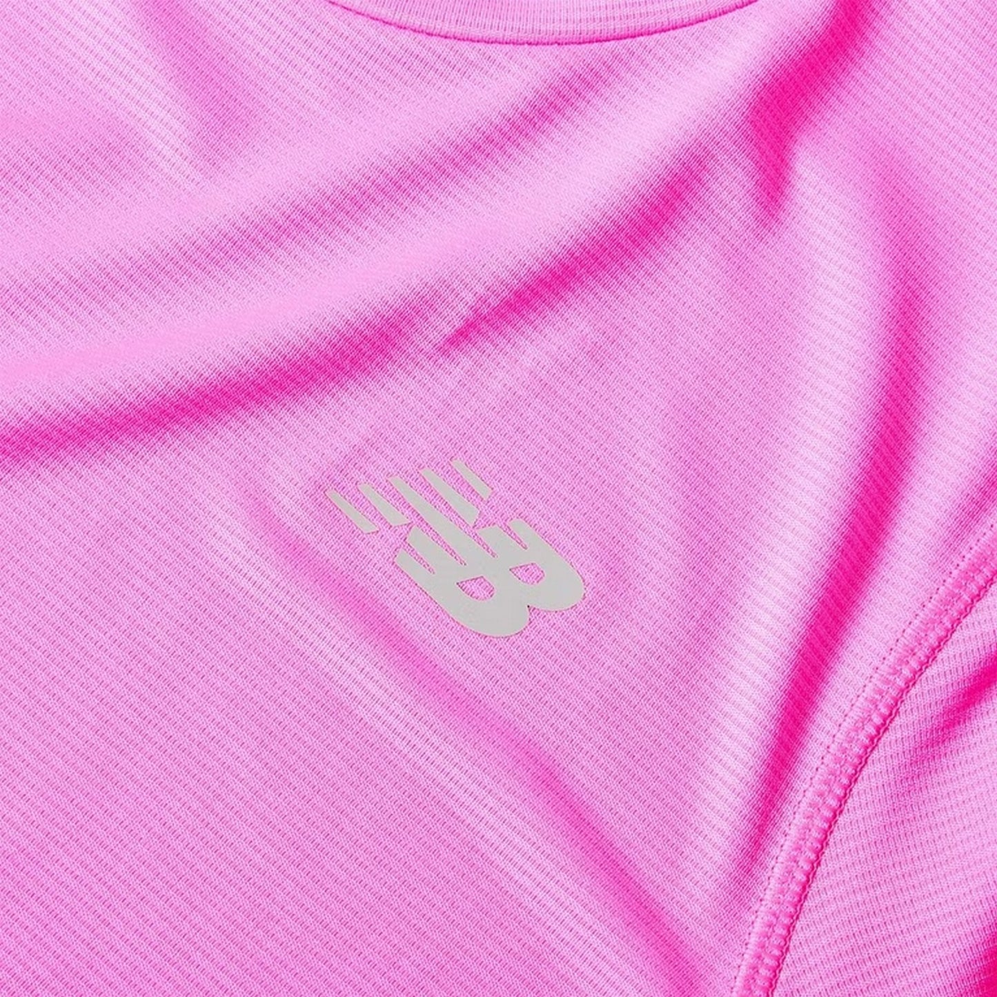 Pink - Side - New Balance Womens-Ladies Performance Short-Sleeved Running Top