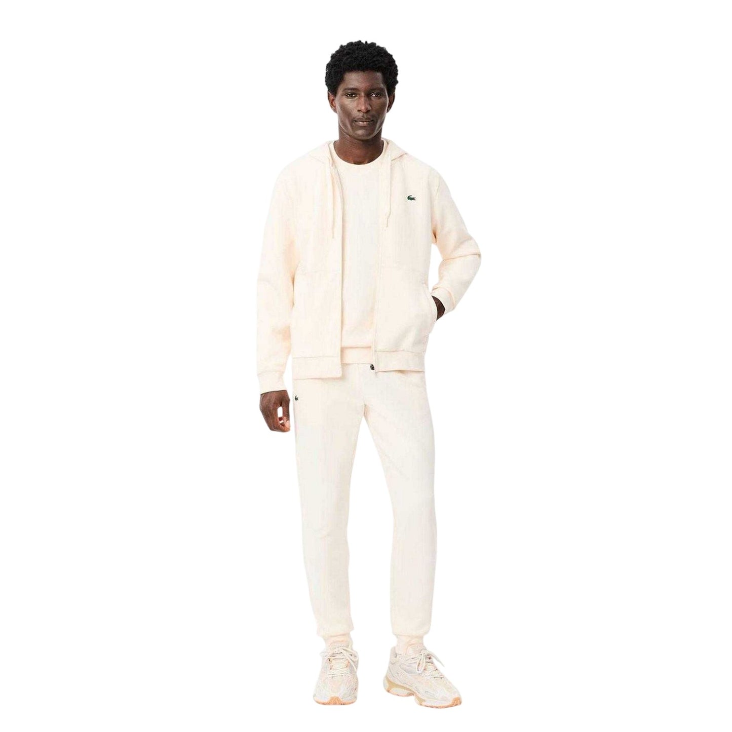 White - Pack Shot - Lacoste Mens Cotton Blend Sweatpants