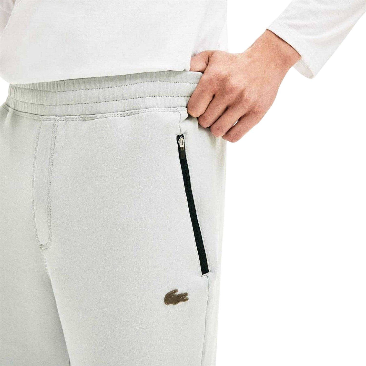 Grey - Side - Lacoste Mens Tapered Sweatpants