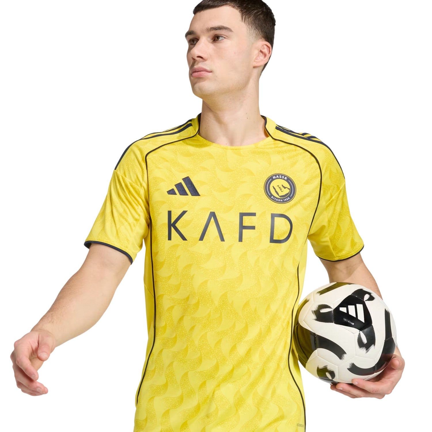 Yellow-Blue - Side - Adidas Unisex Adult Ronaldo Al-Nassr Football Jersey