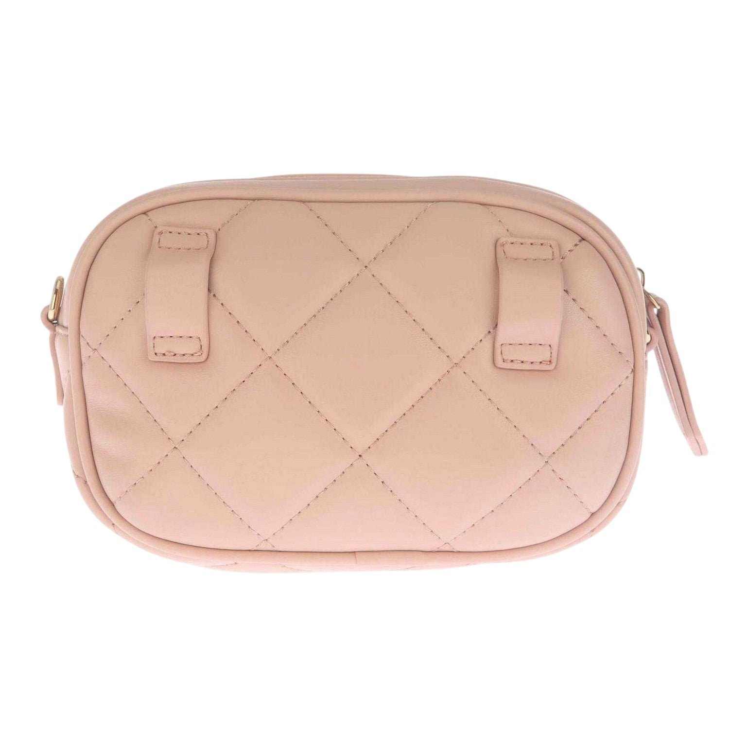 Cream - Back - Valentino Ocarina Logo Quilted Crossbody Bag