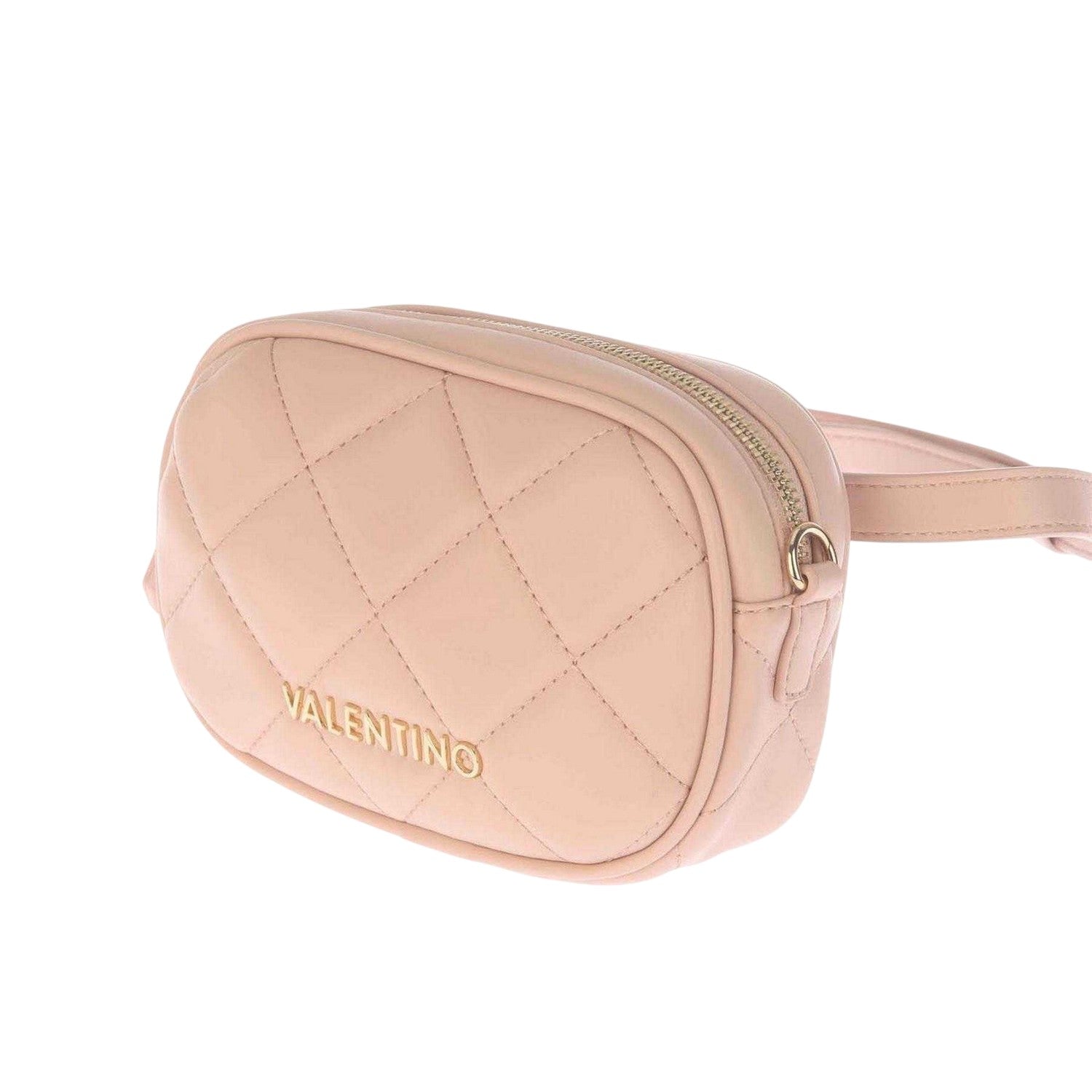Cream - Side - Valentino Ocarina Logo Quilted Crossbody Bag
