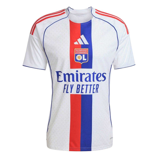 White - Front - Adidas Unisex Adult 2025-2026 Olympique Lyonnais Home Shirt