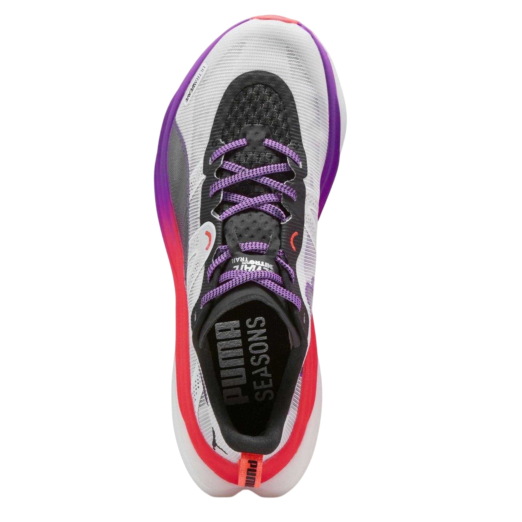 White-Glowing Red - Side - Puma Womens-Ladies Deviate Nitro Elite Running Shoes