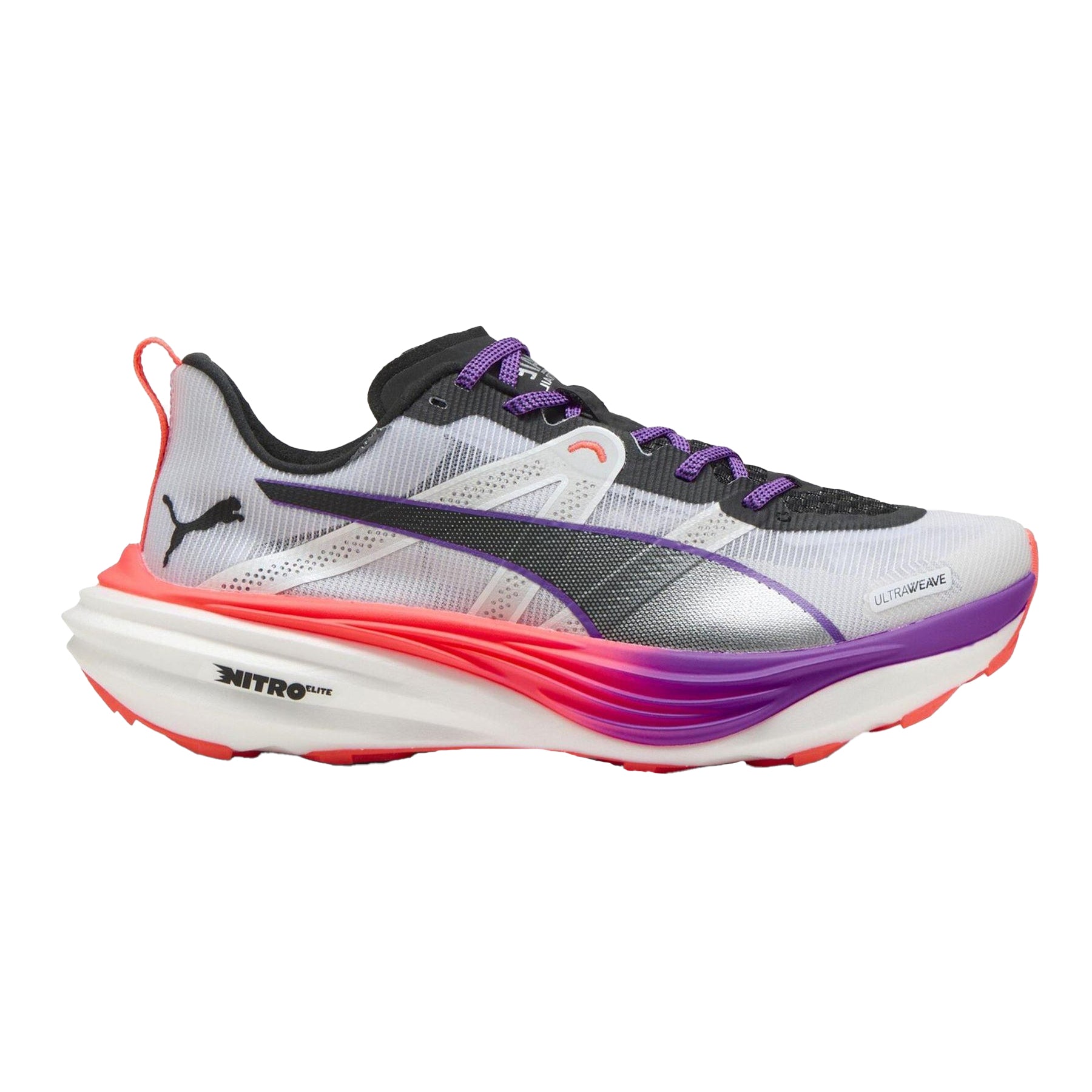 White-Glowing Red - Front - Puma Womens-Ladies Deviate Nitro Elite Running Shoes