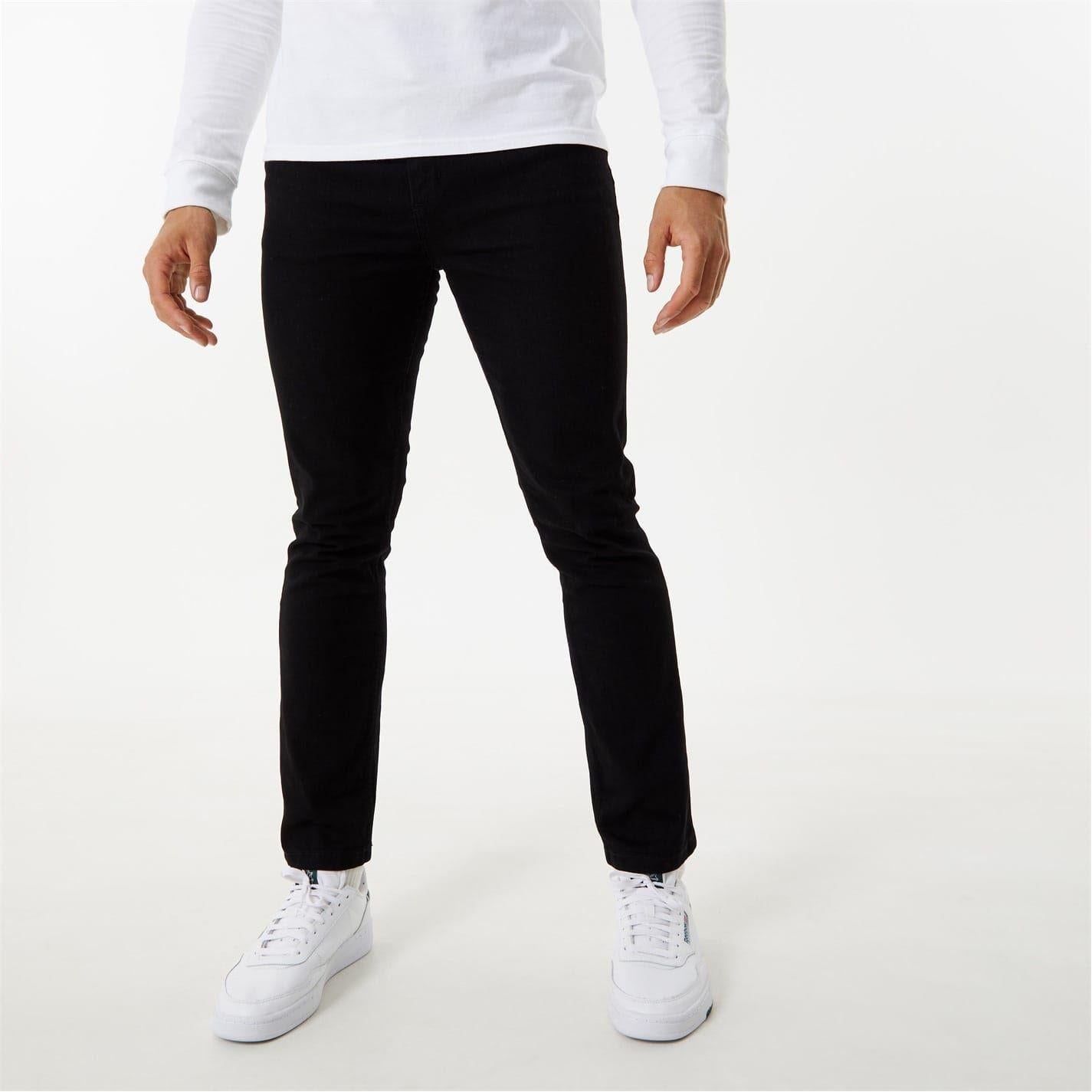 Black - Front - Jack Wills Mens Denim Faded Slim Jeans