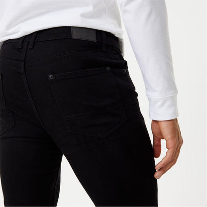 Black - Side - Jack Wills Mens Denim Faded Slim Jeans