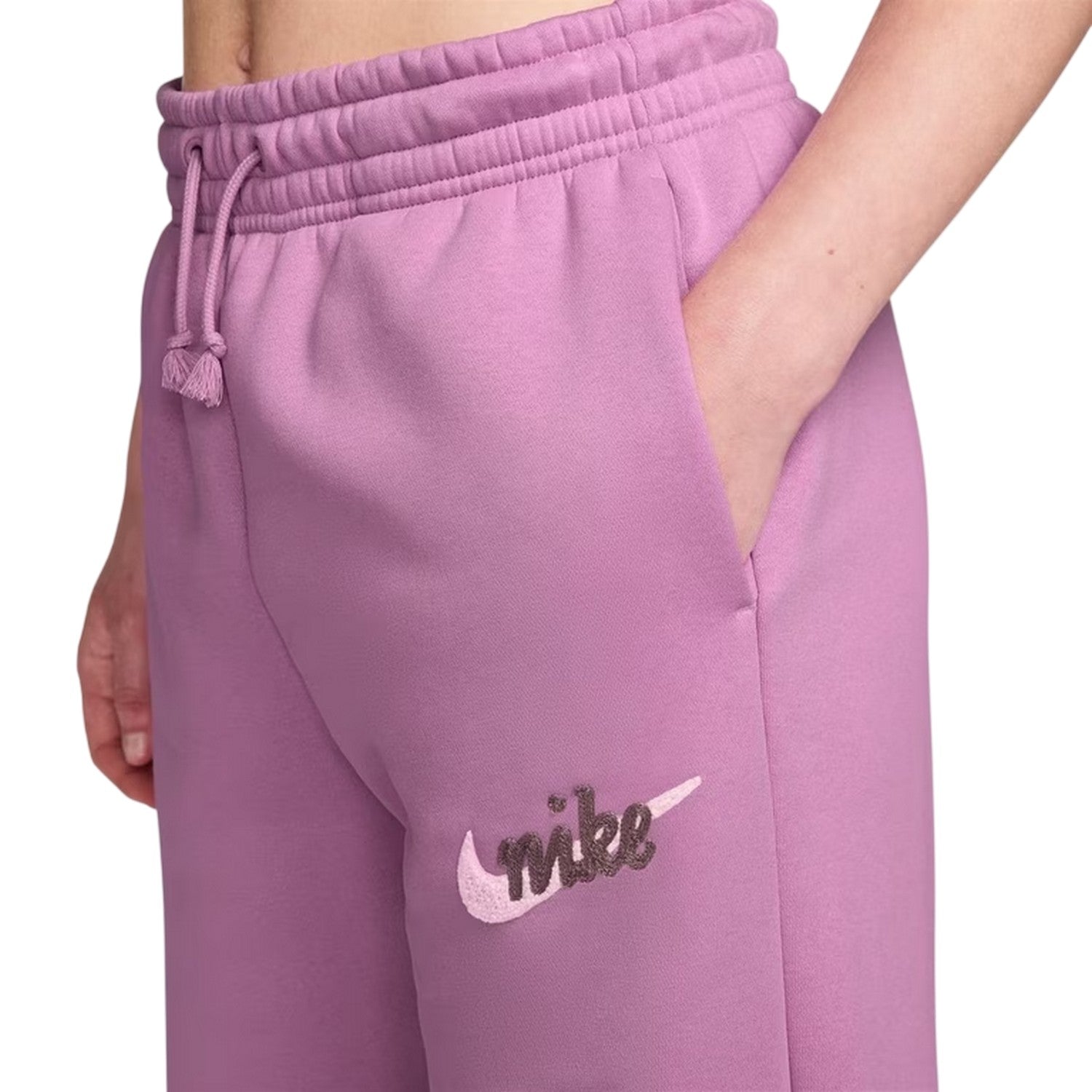 Magenta - Side - Nike Womens-Ladies Chenille Sweatpants