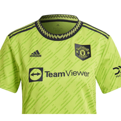 Lime - Side - Adidas Womens-Ladies Manchester United FC Crew Neck Goalkeeper Jersey