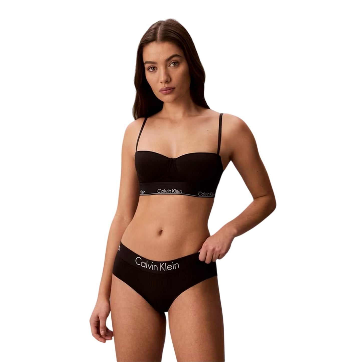 Black - Side - Calvin Klein Womens-Ladies Icon Lined Balconette Bra