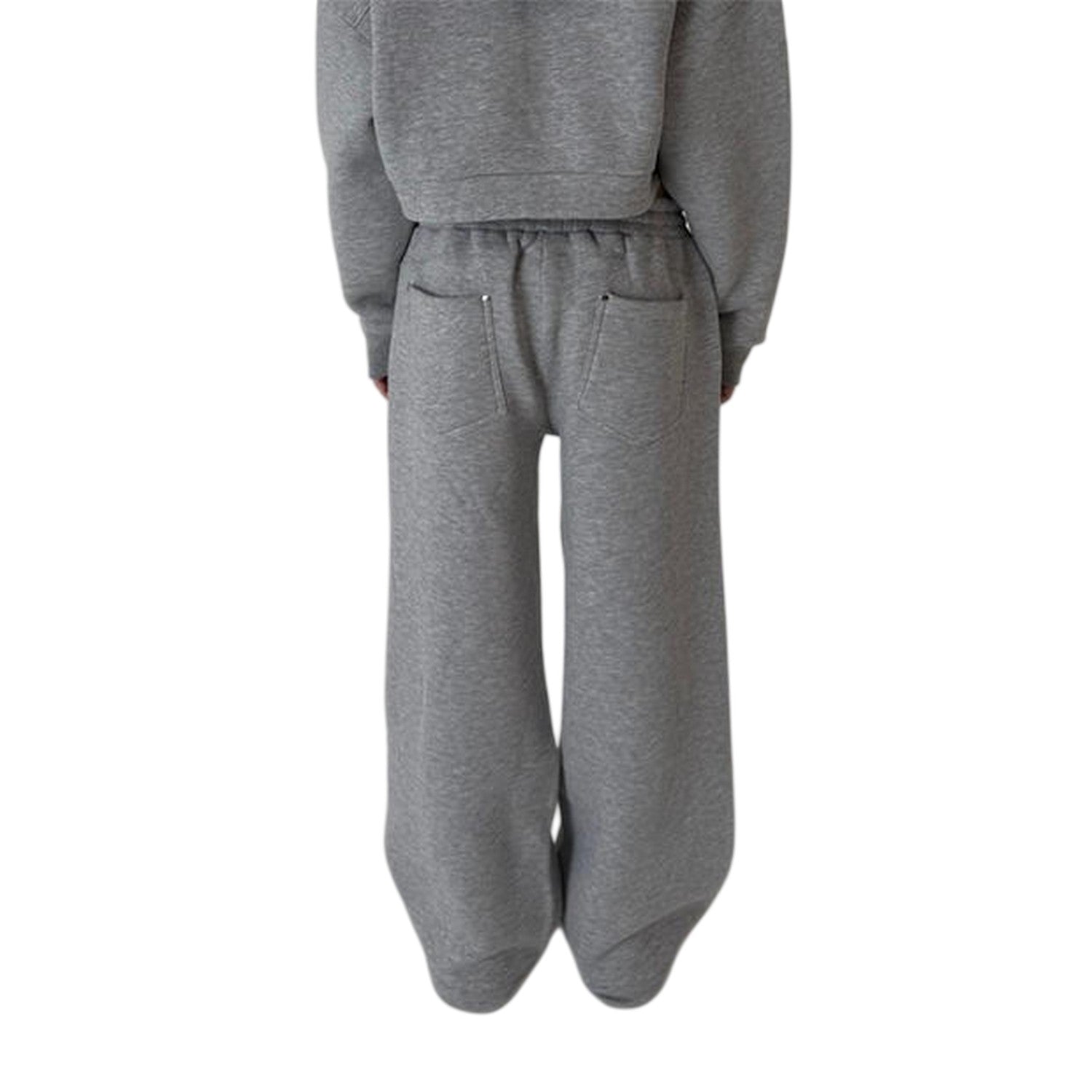 Grey - Back - The Ragged Priest Womens-Ladies Fleece Open Hem Joggers