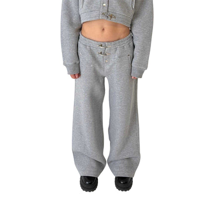 Grey - Front - The Ragged Priest Womens-Ladies Fleece Open Hem Joggers
