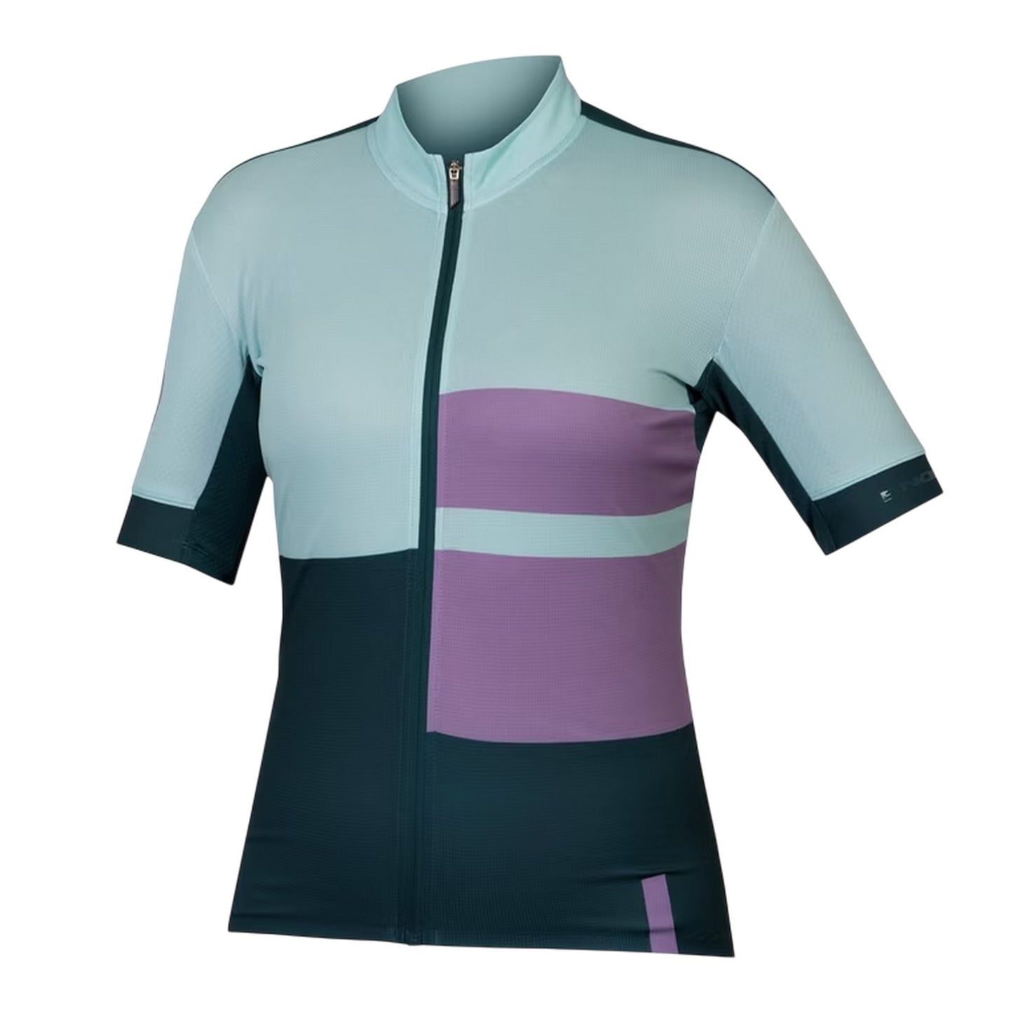 Violet - Front - Endura Womens-Ladies Mock Neck Slim Short-Sleeved Athletic Cycling Jersey