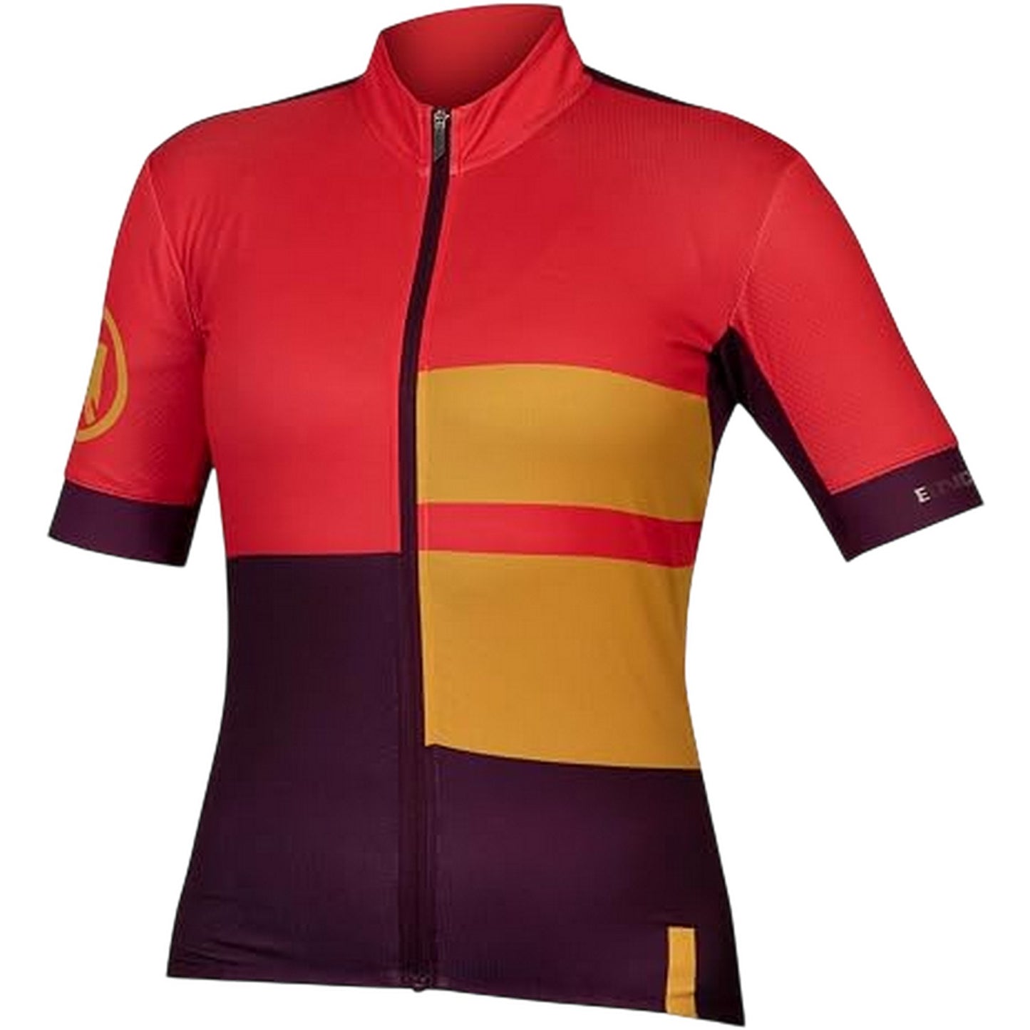 Pomegranate - Front - Endura Womens-Ladies Mock Neck Slim Short-Sleeved Athletic Cycling Jersey