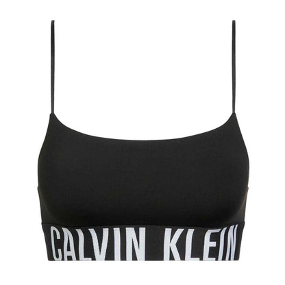 Black - Front - Calvin Klein Womens-Ladies Repeat Logo Snug Fit Sports Bra