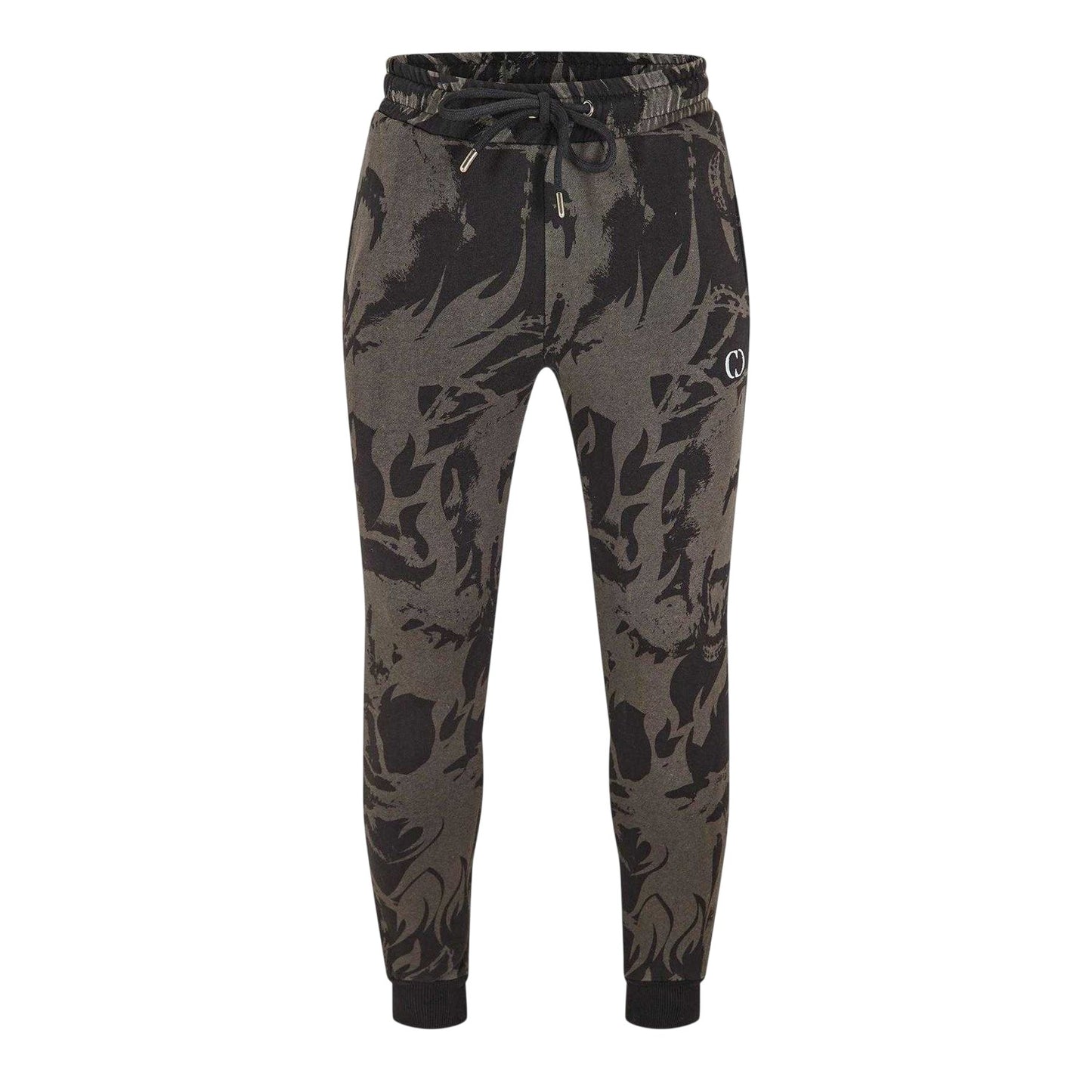 Black - Front - Criminal Damage Mens Abstract Joggers