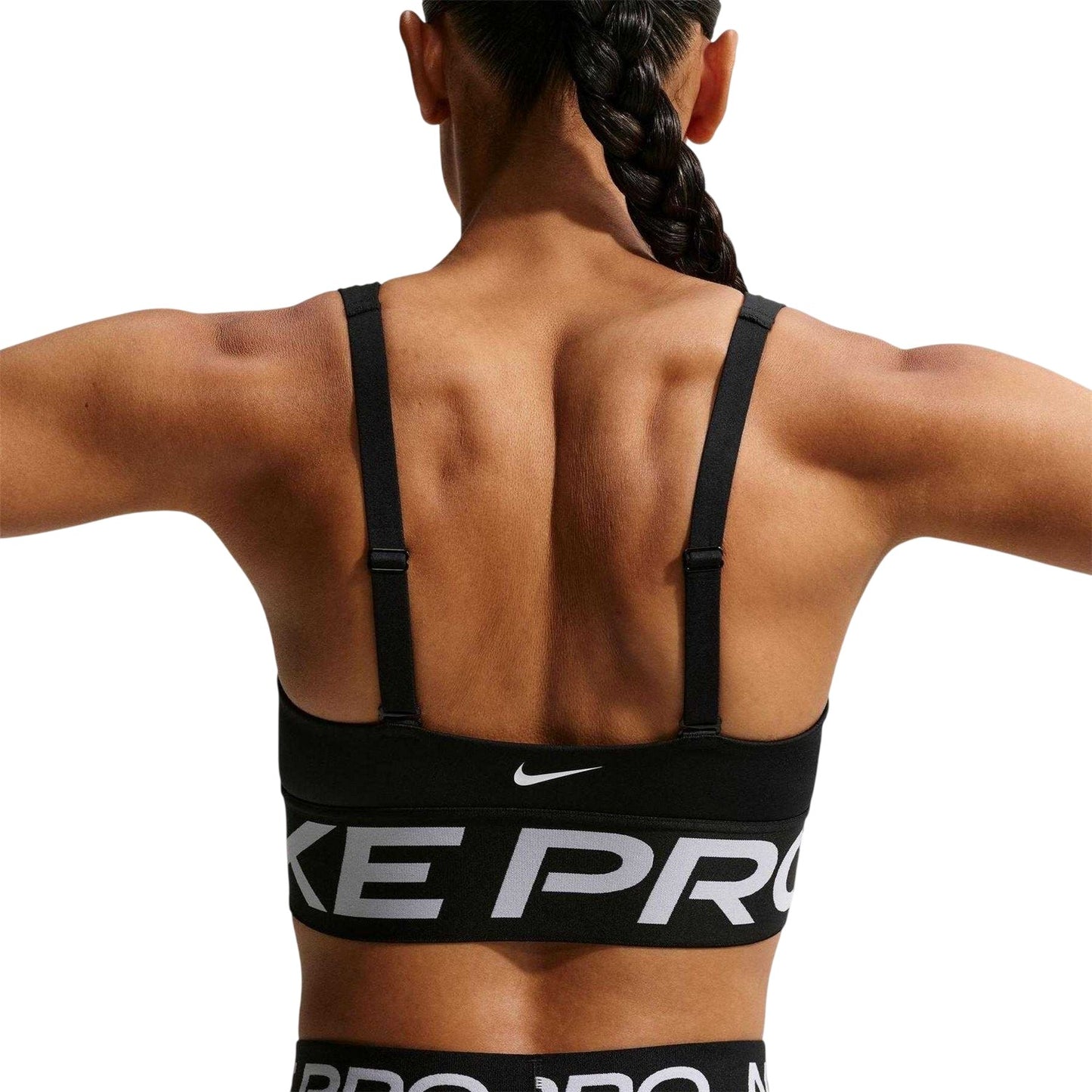 Black-White - Back - Nike Womens-Ladies Indy Plunge Sports Bra