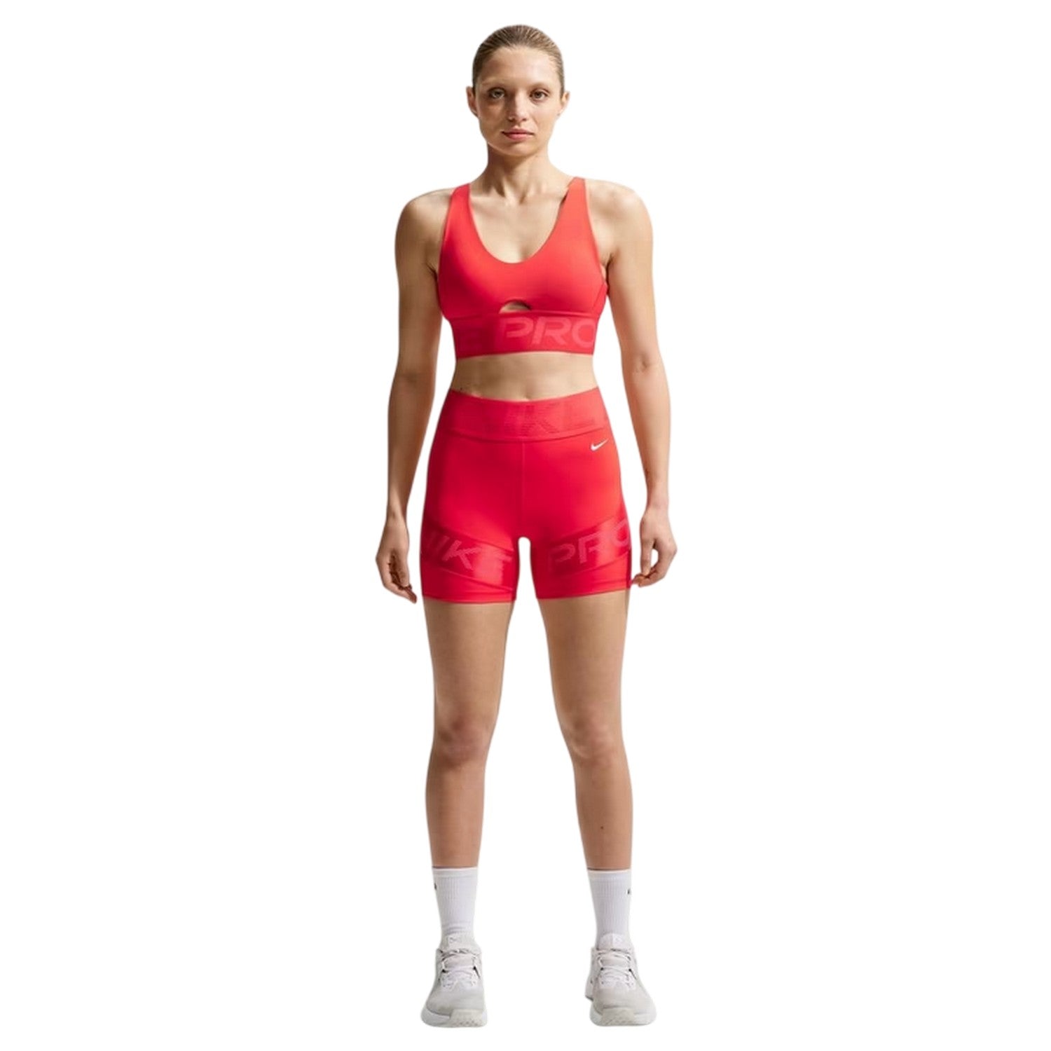Crimson-Red-White - Lifestyle - Nike Womens-Ladies Indy Plunge Sports Bra
