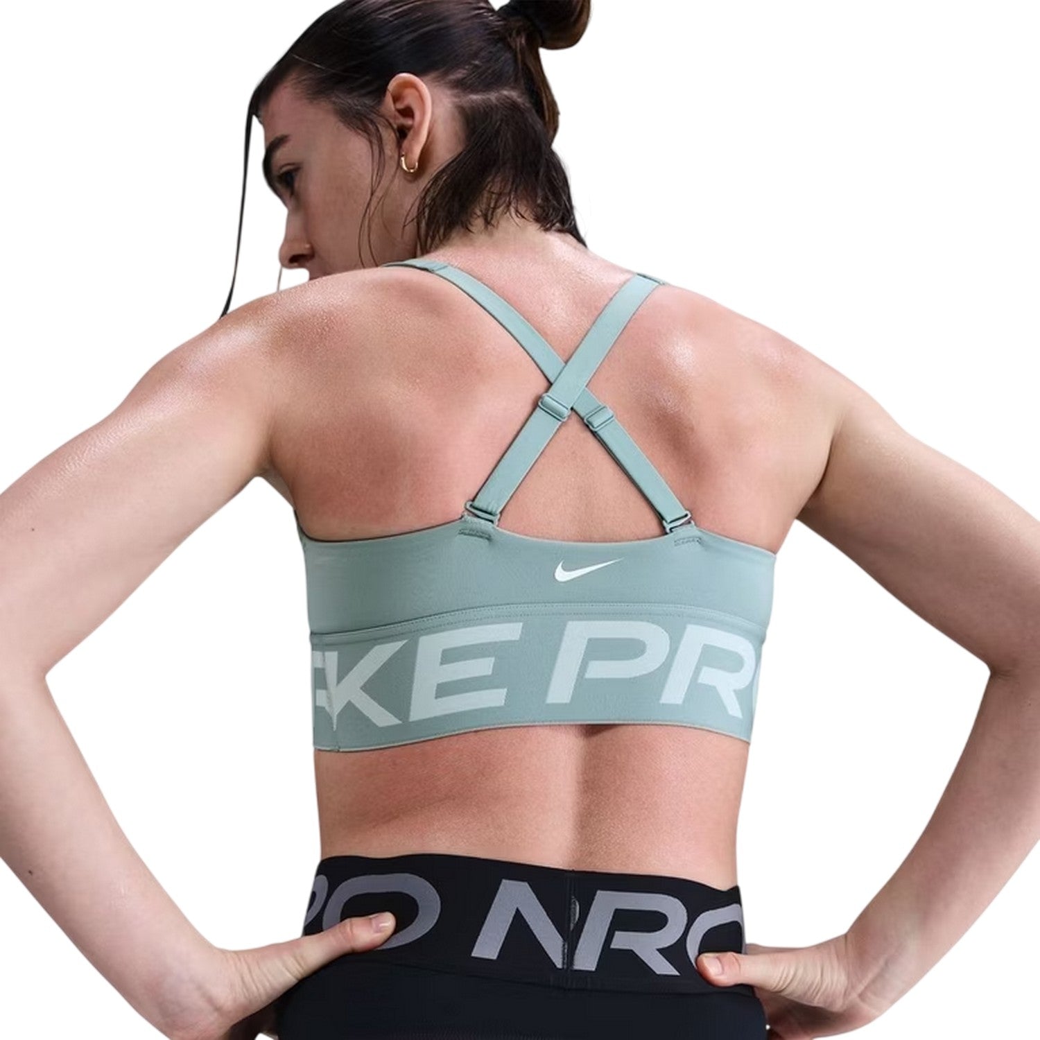 Cannon-White - Back - Nike Womens-Ladies Indy Plunge Sports Bra