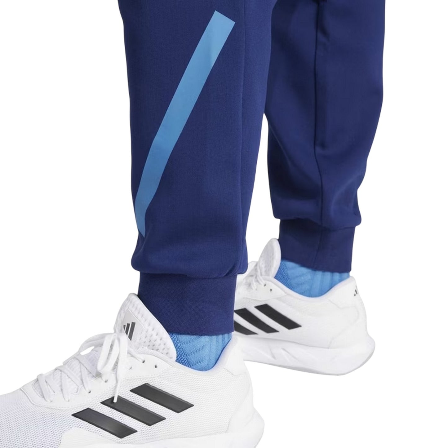Dark Blue - Pack Shot - Adidas Mens Fleece France Travel Joggers