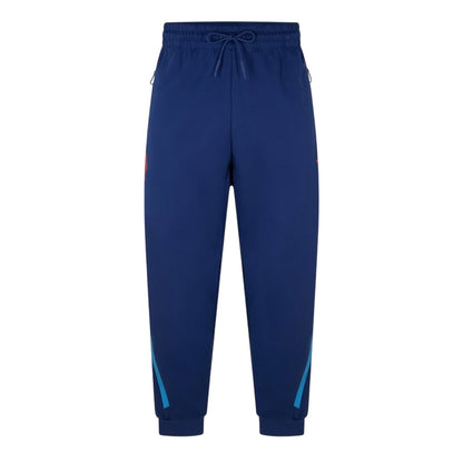Dark Blue - Front - Adidas Mens Fleece France Travel Joggers