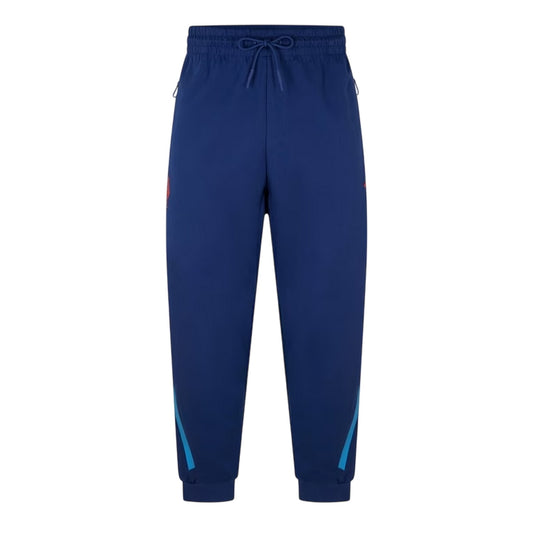 Dark Blue - Front - Adidas Mens Fleece France Travel Joggers