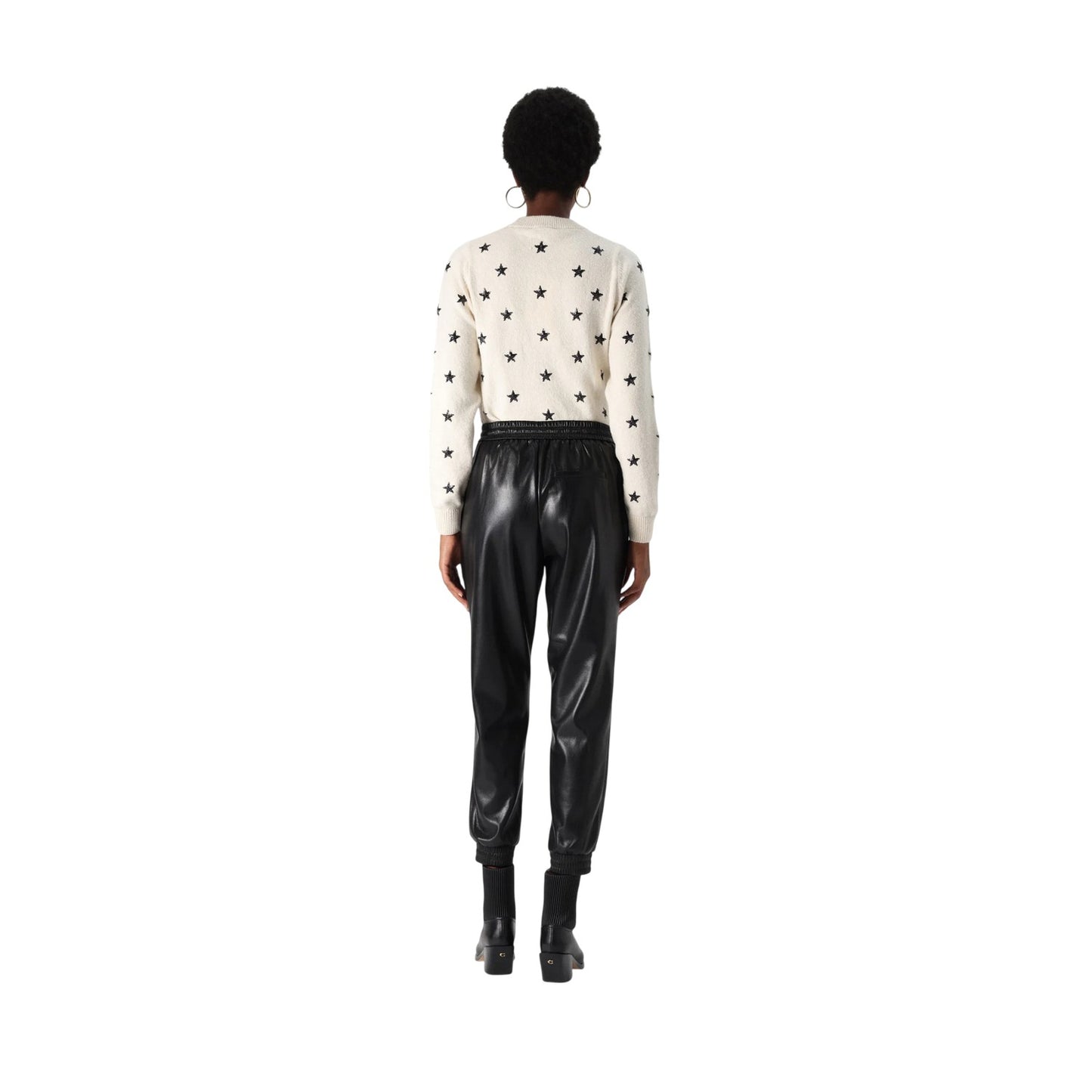 Black - Back - Boss Womens-Ladies Solid Relaxed Fit Joggers