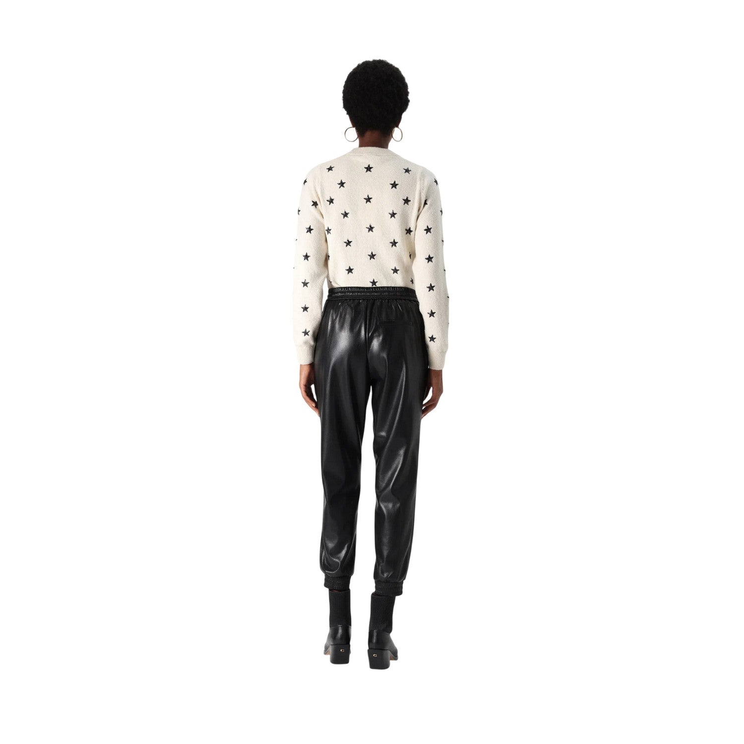 Black - Back - Boss Womens-Ladies Solid Relaxed Fit Joggers