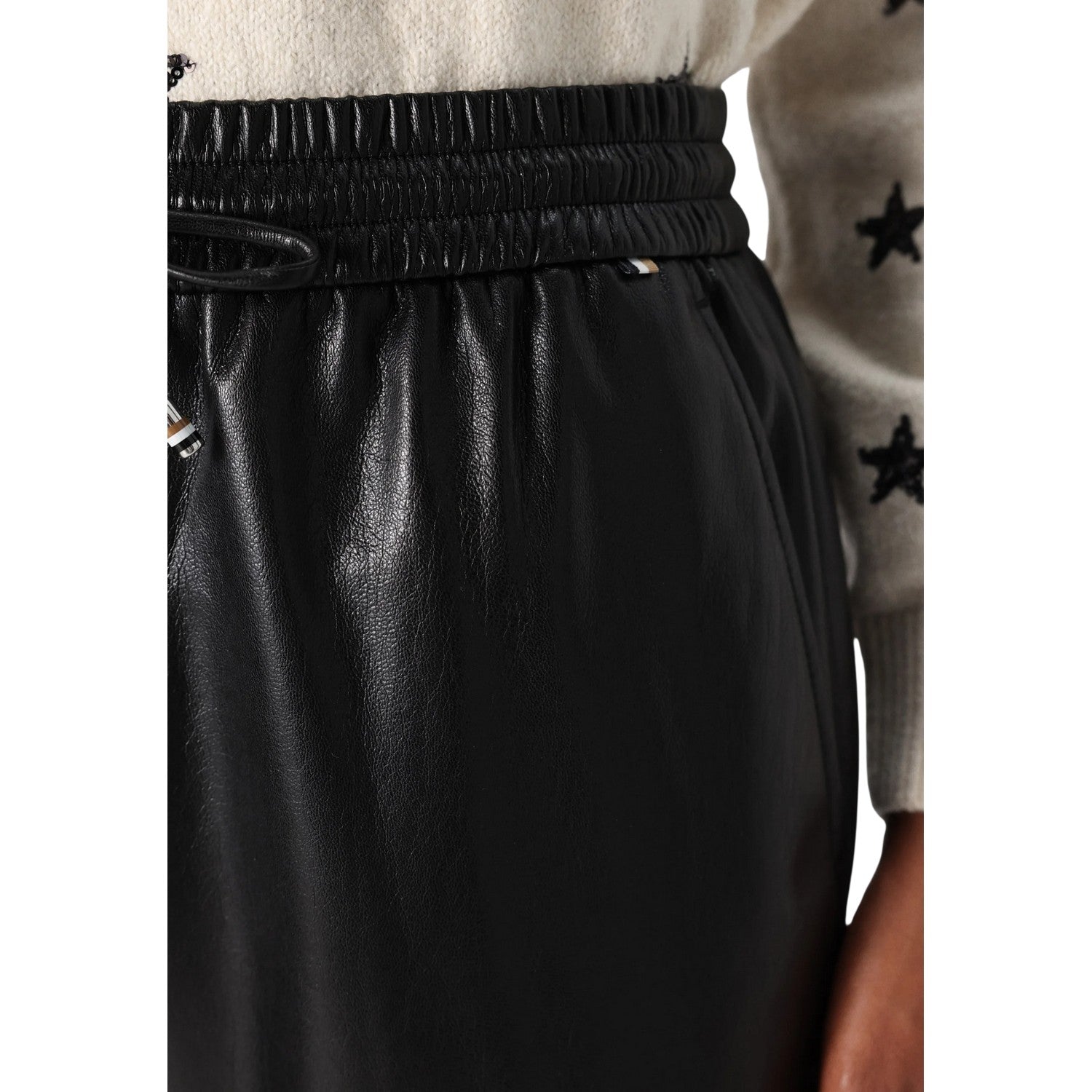 Black - Side - Boss Womens-Ladies Solid Relaxed Fit Joggers