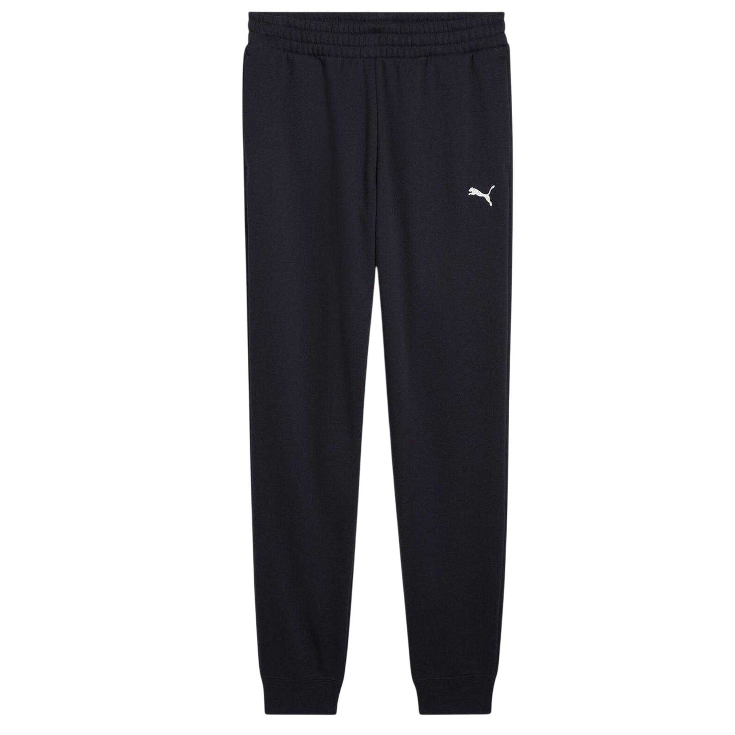 Navy - Front - Puma Mens Logo Cuffed Joggers