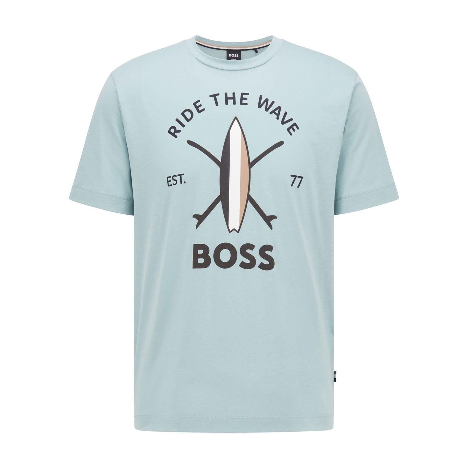 Turquoise - Front - Boss Mens Tylan T-Shirt
