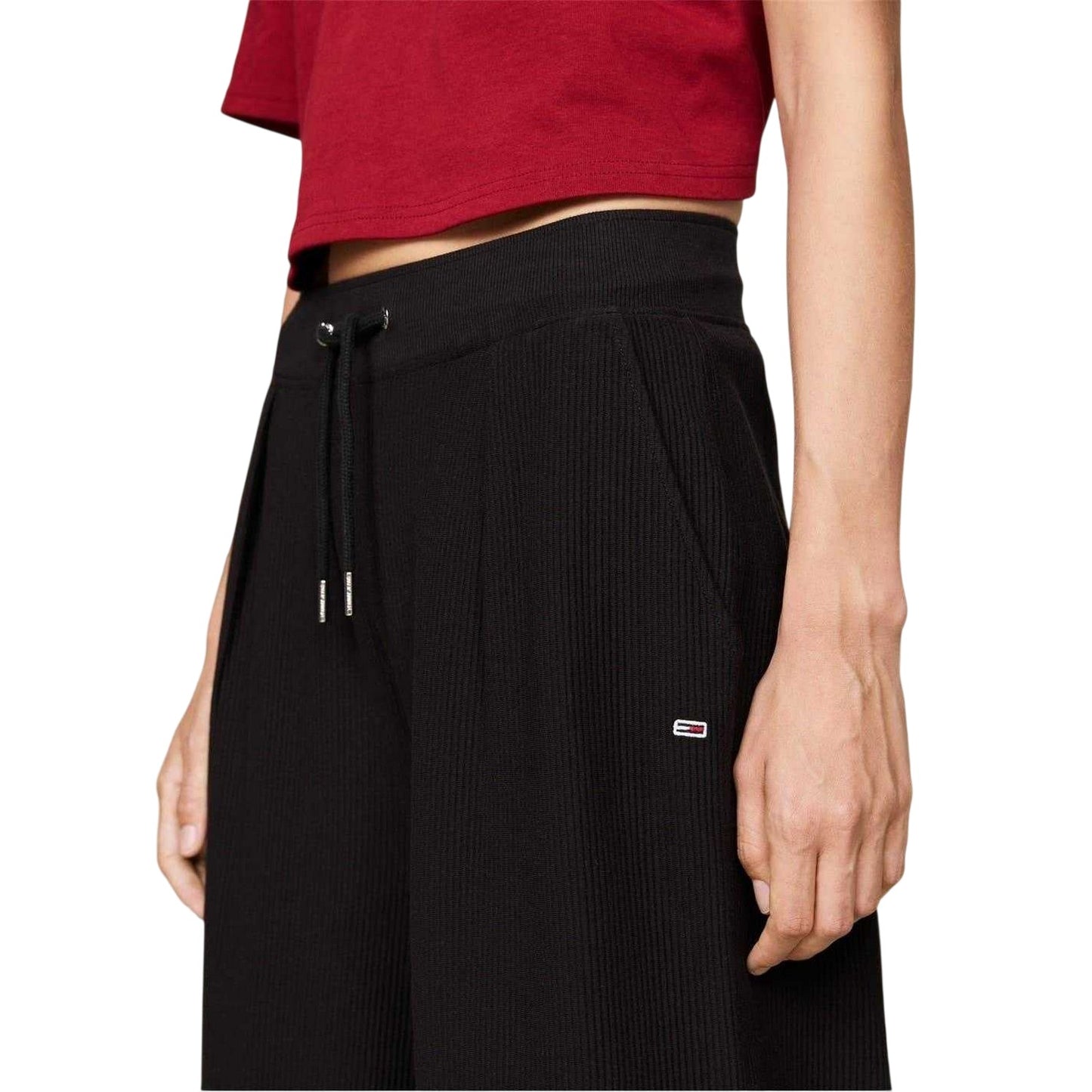 Black - Side - Tommy Jeans Womens-Ladies Joggers