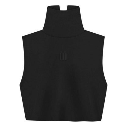 Black - Back - Adidas Womens-Ladies High-Neck Crop Top