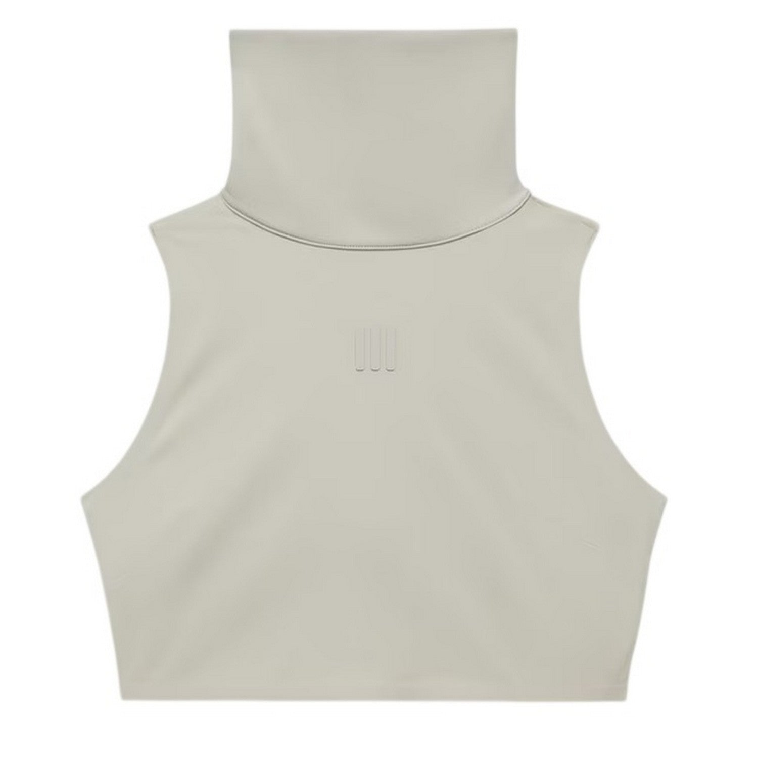 Sesame - Back - Adidas Womens-Ladies High-Neck Crop Top