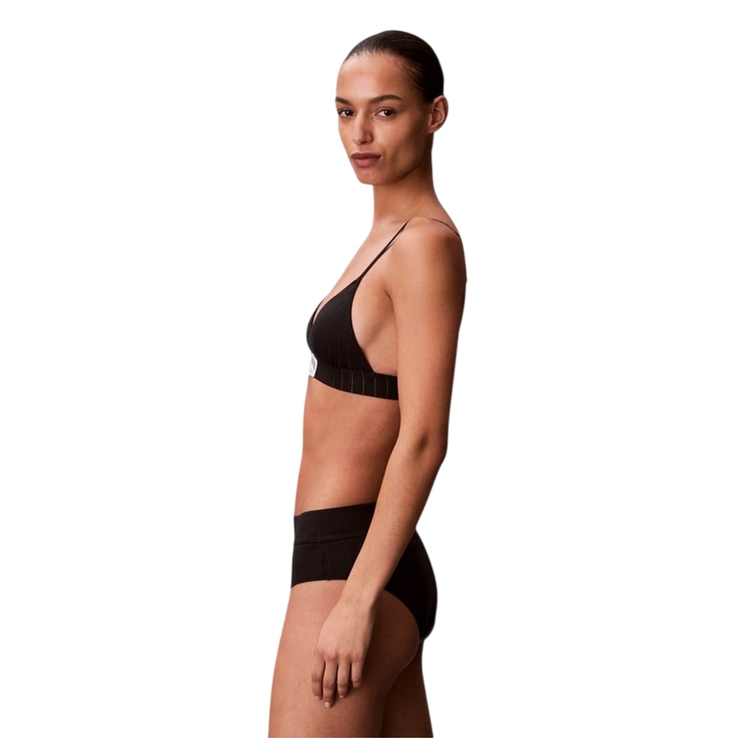 Black - Side - Calvin Klein Womens-Ladies Triangle Non-Wired Bralette