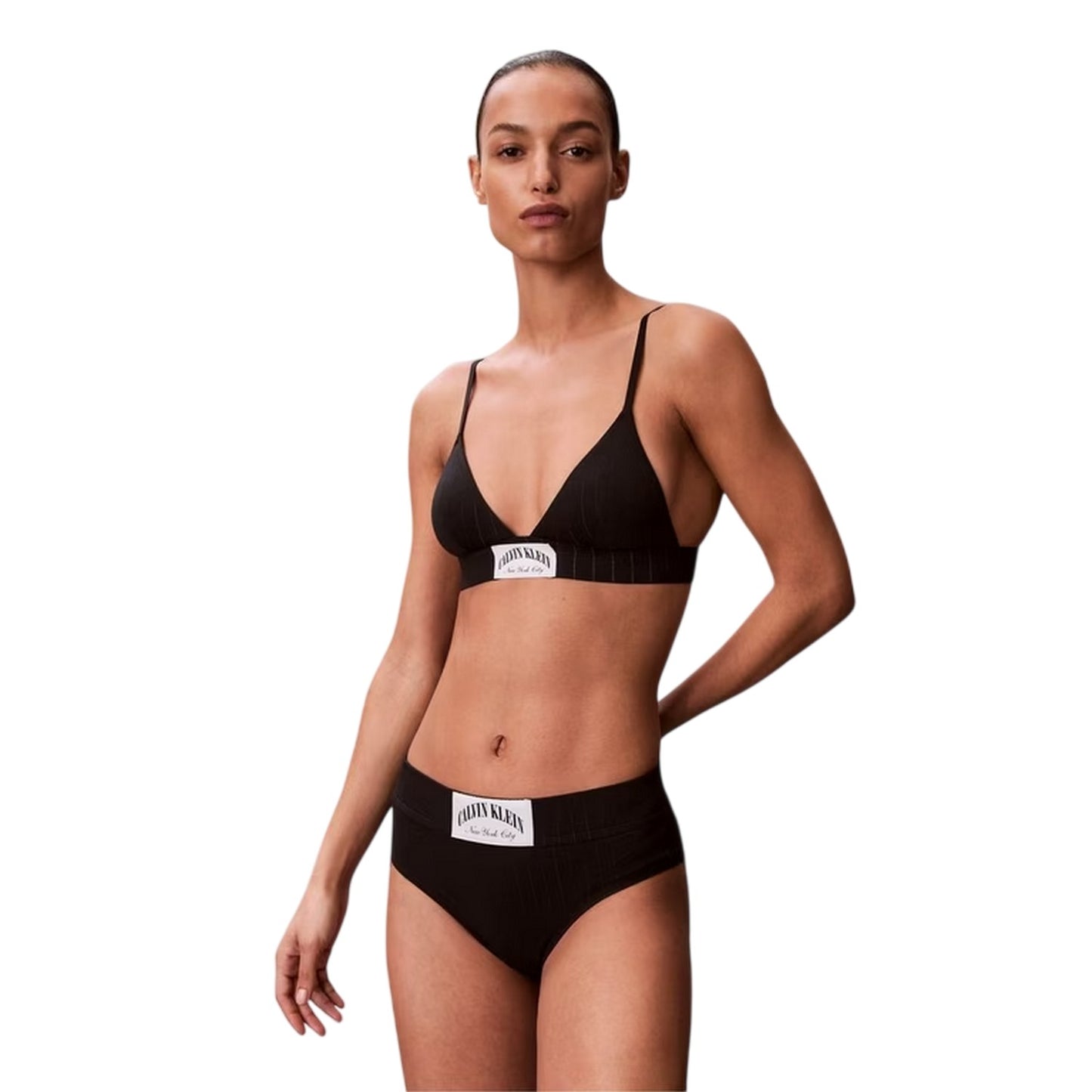 Black - Lifestyle - Calvin Klein Womens-Ladies Triangle Non-Wired Bralette