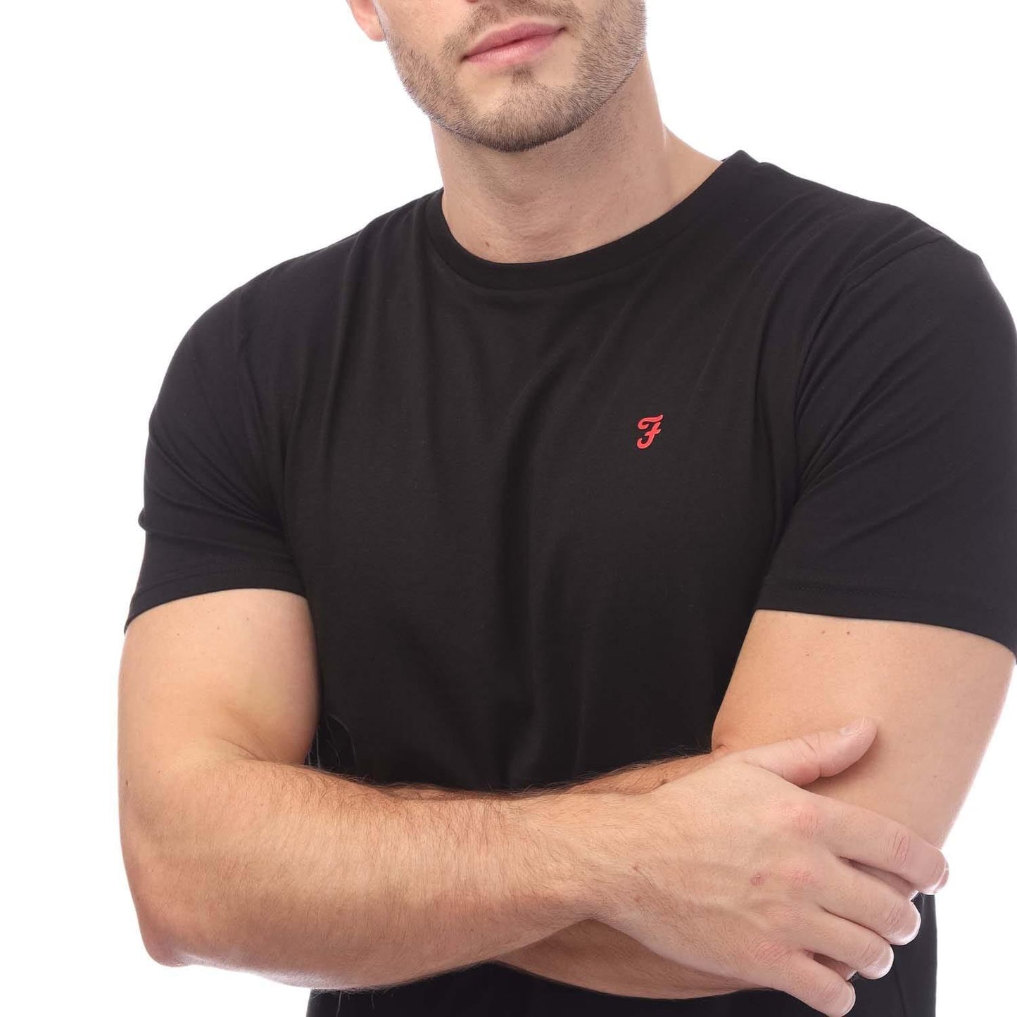 Black-Grey - Side - Farah Mens Neico Lounge T-Shirt (Pack of 2)