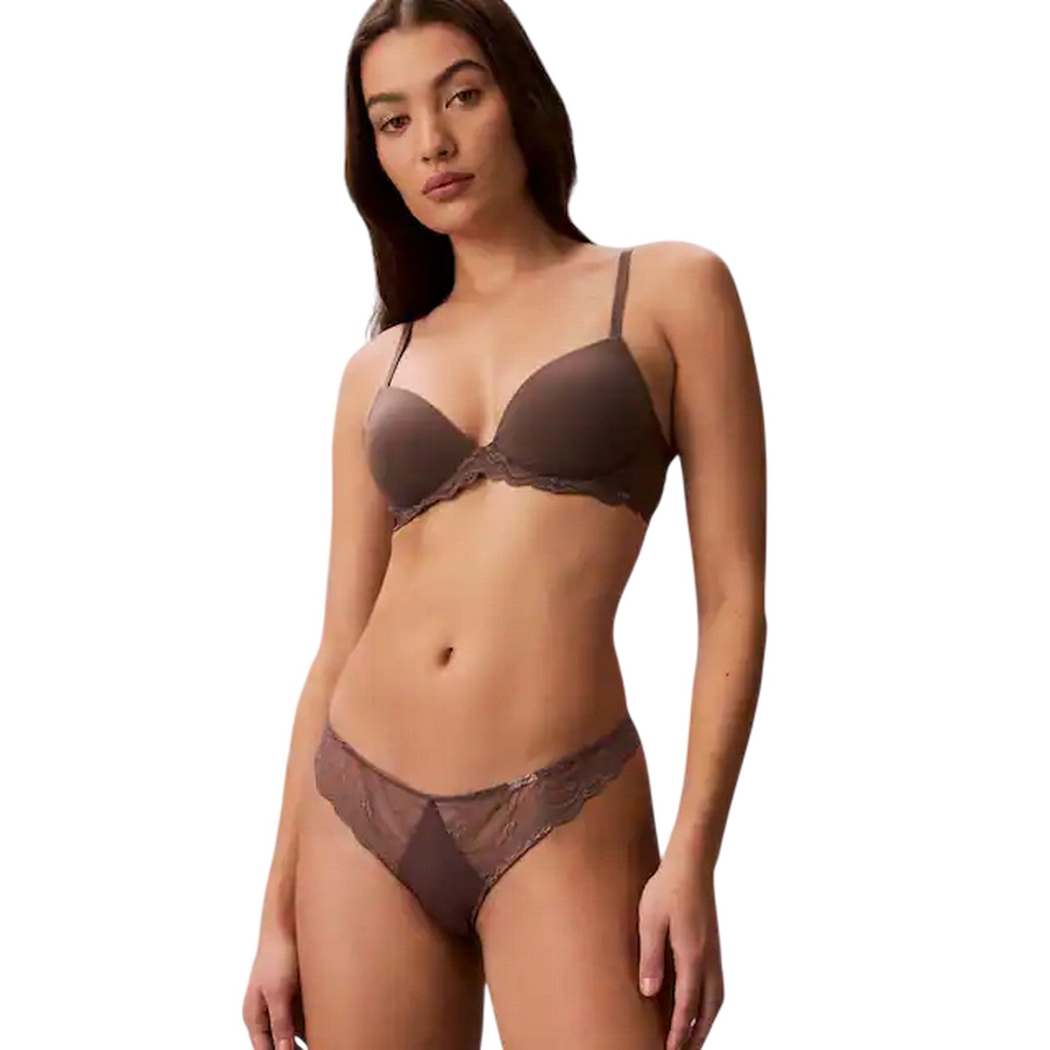 Botanical Garden - Side - Calvin Klein Womens-Ladies Lace Detail Full Cup Bra