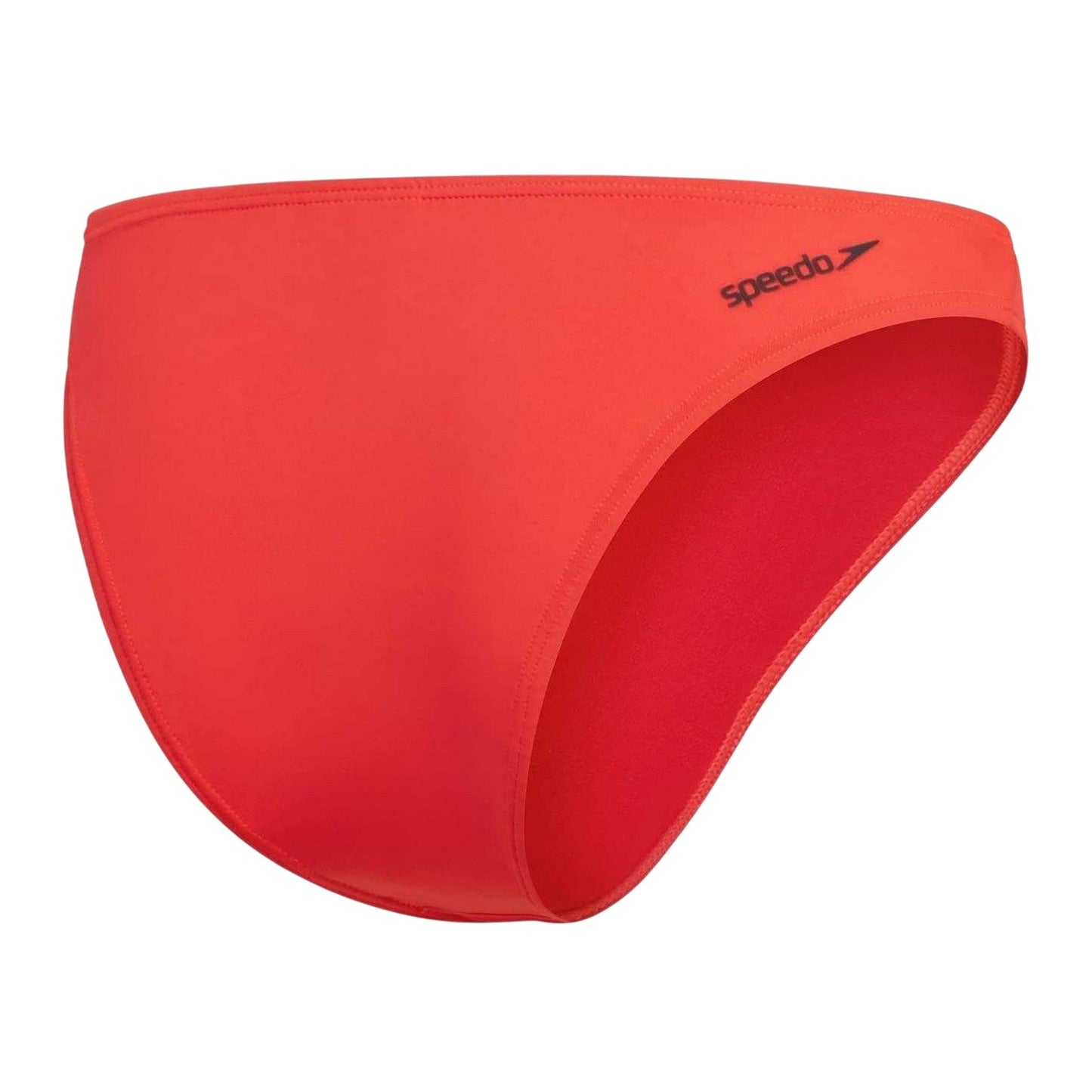 Red - Back - Speedo Womens-Ladies Plain Swim Briefs