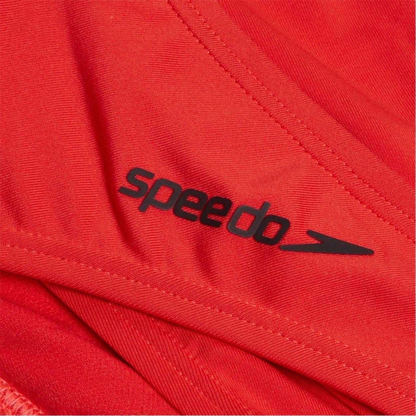 Red - Side - Speedo Womens-Ladies Plain Swim Briefs