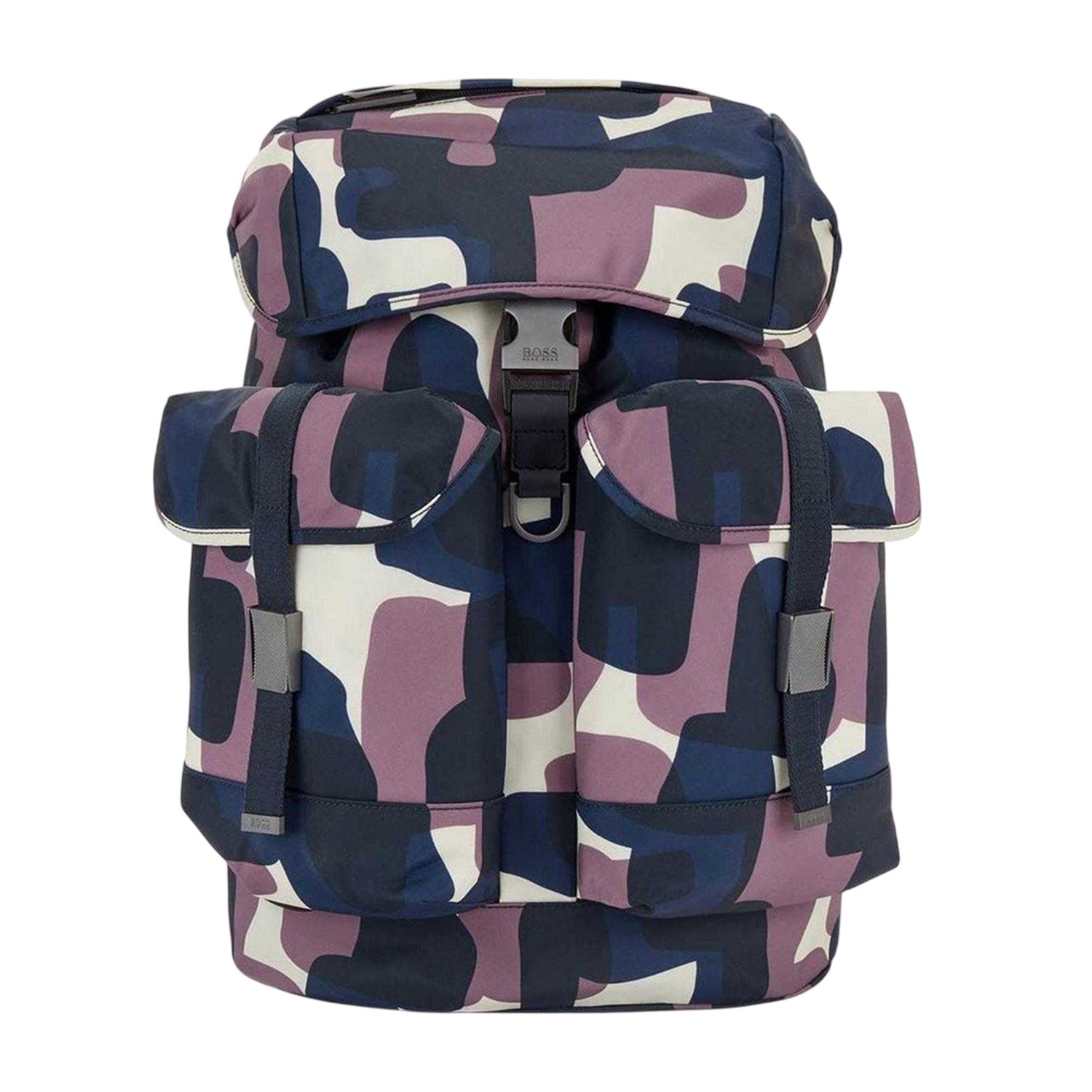 Navy-Purple-White - Front - Boss Meridian Camouflage Backpack