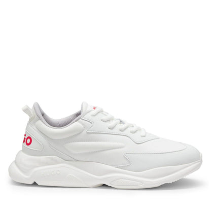 White - Front - Hugo Mens Leon Running Trainers