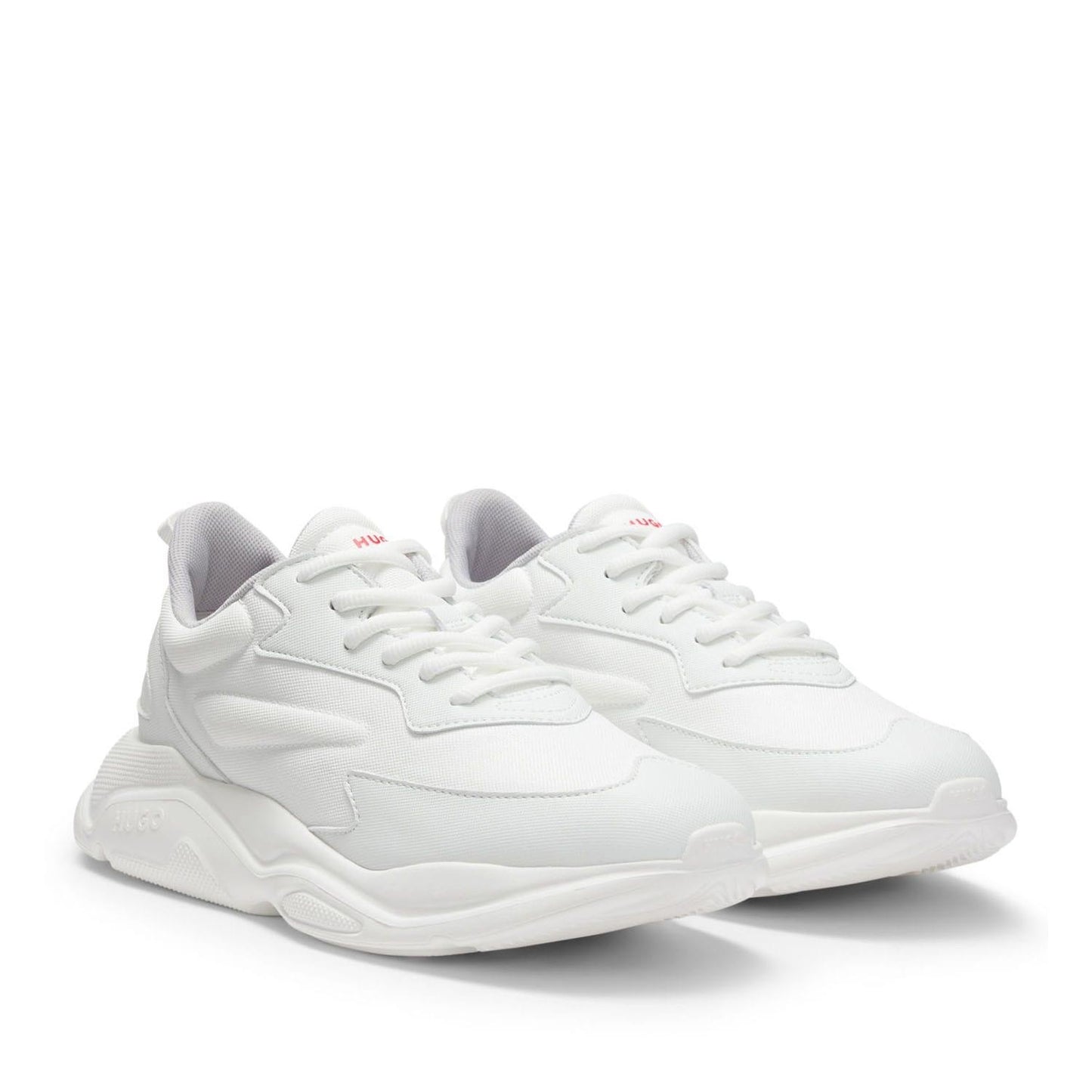 White - Side - Hugo Mens Leon Running Trainers