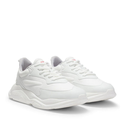 White - Side - Hugo Mens Leon Running Trainers