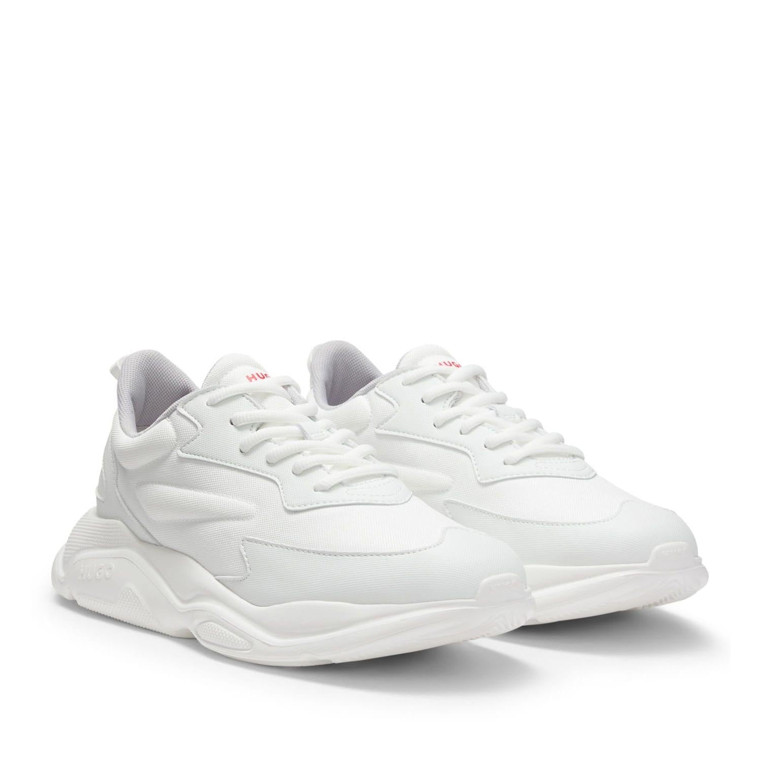 White - Side - Hugo Mens Leon Running Trainers