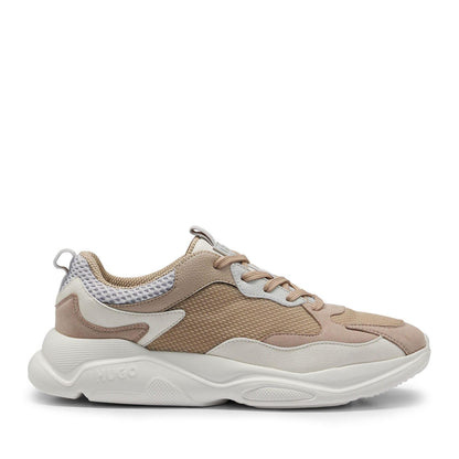 Beige - Front - Hugo Mens Leon Running Trainers
