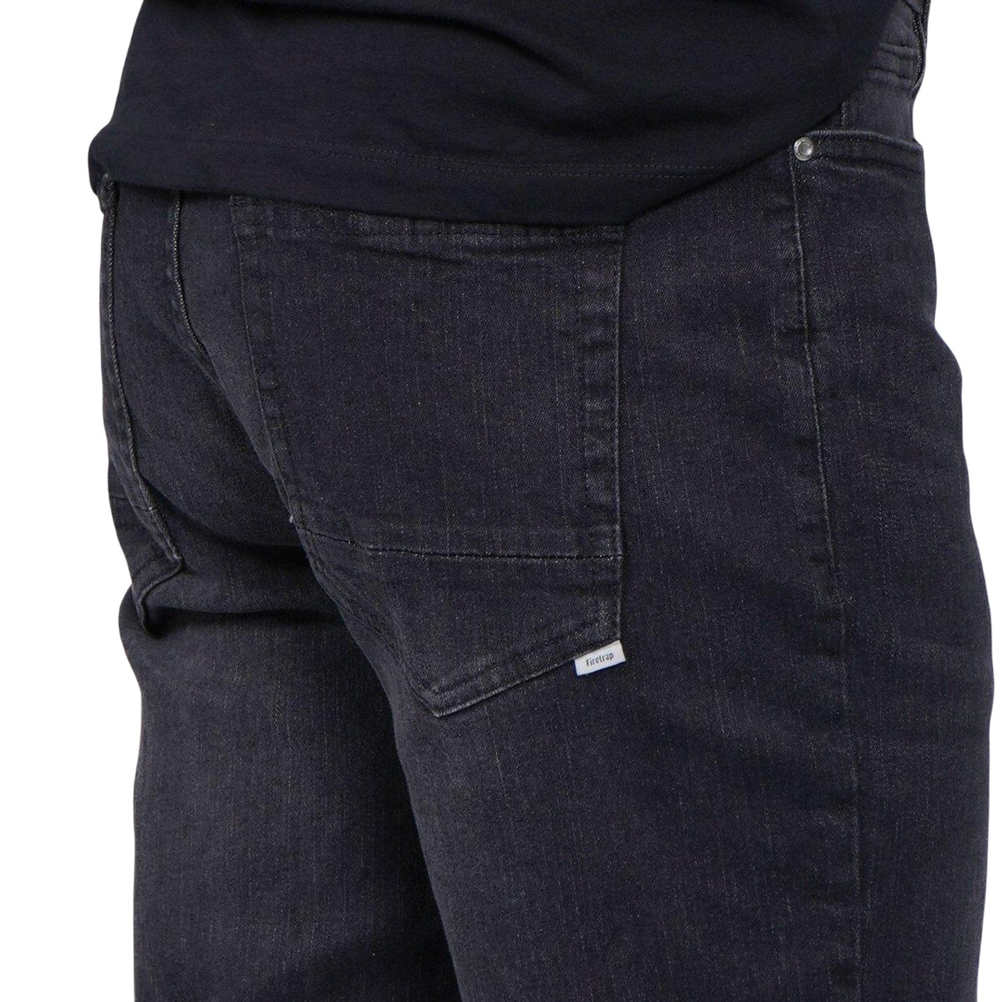 Black - Lifestyle - Firetrap Mens Plain Slim Jeans