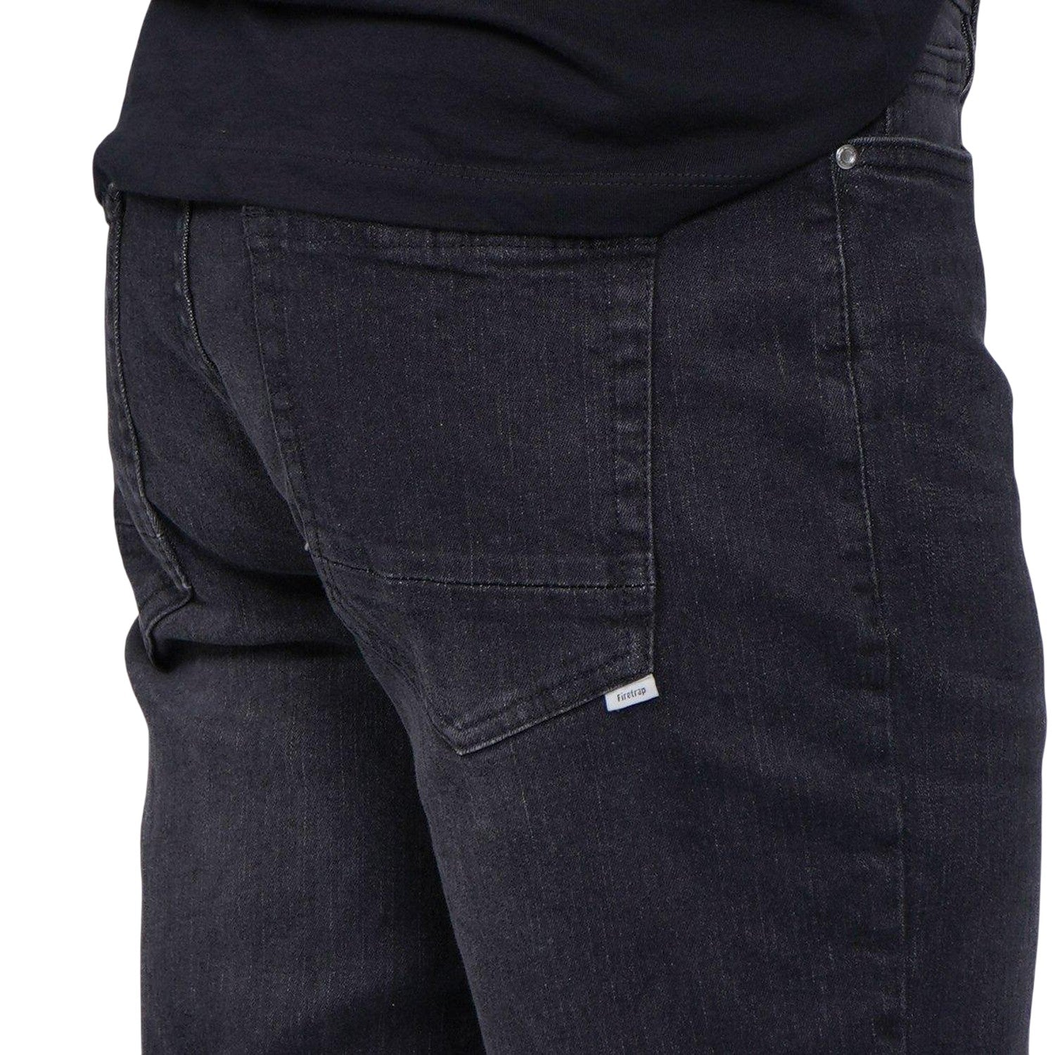 Black - Lifestyle - Firetrap Mens Plain Slim Jeans