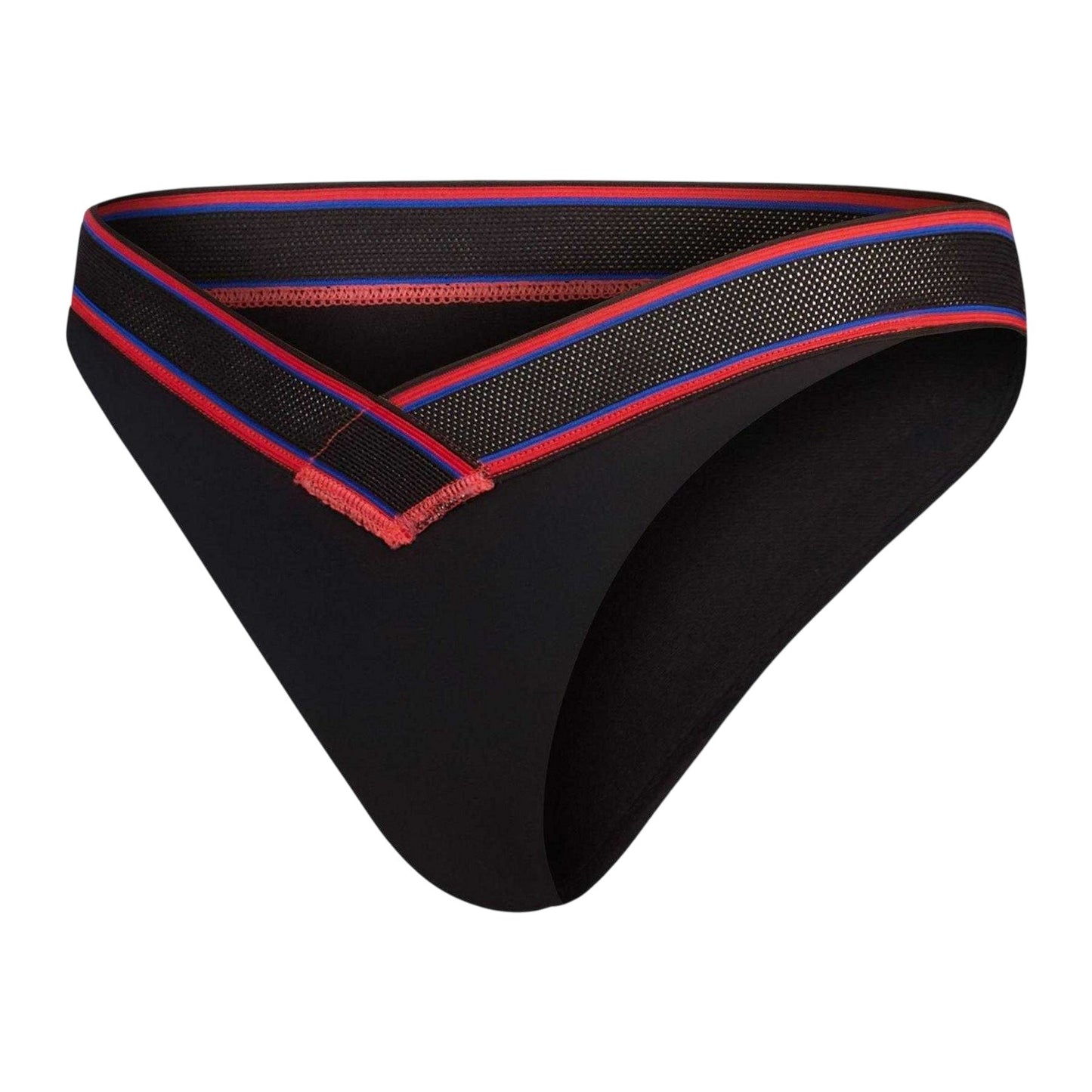 Grey - Front - Speedo Womens-Ladies Striped V-Cut Bikini Bottoms